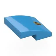 Brick Curved 2 x 2 x 2/3 with Lamborghini Badge Print, Dark Azure