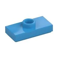 Plate Special 1 x 2 with 1 Stud with Groove and Inside Stud Holder (Jumper), Dark Azure