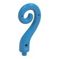 Animal Body Part / Plant, Tail / Vine Curled with Bar, Dark Azure