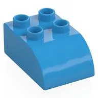 Duplo Brick 2 x 3 with Curved Top, Dark Azure