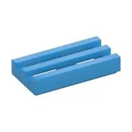 Tile Special 1 x 2 Grille with Bottom Groove, Dark Azure