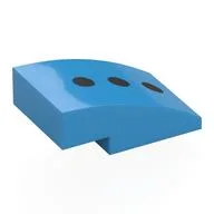 Brick Curved 3 x 2 No Studs with 3 Black Dots Print, Dark Azure