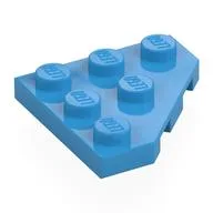Wedge Plate 3 x 3 Cut Corner, Dark Azure