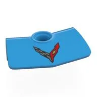 Technic Panel Fairing 2 x 3 x 1 #3 Angled with Corvette Logo Print, Dark Azure