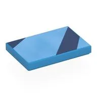 Tile 2 x 3 with Dark Blue Shapes Print, Dark Azure