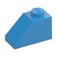 Brick Sloped 45° 2 x 1 with Bottom Pin, Dark Azure
