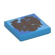 Tile 2 x 2 with Copper Raven, Ravenclaw Crest Print, Dark Azure