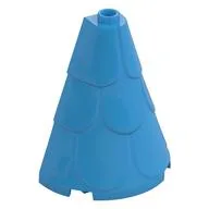 Tower Roof 2 x 4 x 4 Half Cone Shaped with Roof Tiles, Dark Azure