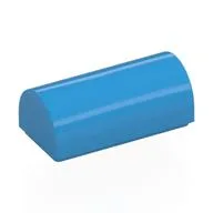Brick Curved 1 x 2 x 2/3 Double Curved Top, No Studs, Dark Azure