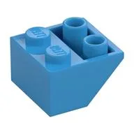 Brick Sloped Inverted 45° 2 x 2 [Ovoid Bottom Pin, Bar-sized Stud Holes], Dark Azure
