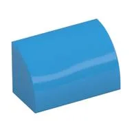 Brick Curved 1 x 2 x 1 No Studs, Dark Azure