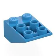 Brick Sloped Inverted 33° 3 x 2, Connections between Studs, Ovoid Bottom Pin, Dark Azure