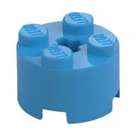 Brick Round 2 x 2 with Axle Hole, Dark Azure