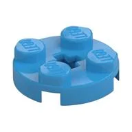 Plate Round 2 x 2 with Axle Hole Type 1 (+ Opening), Dark Azure