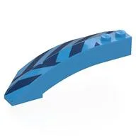 Brick Wedged, Curved 8 x 3 x 2 Open Right with Dark Blue Shapes Print, Dark Azure