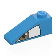 Brick Sloped 33° 3 x 1 with White Eye, Grey Pupil Left Print, Dark Azure