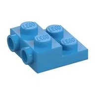 Plate Special 2 x 2 x 2/3 with Two Studs On Side and Two Raised [Half Hollow Anti-stud] - Updated Version, Dark Azure
