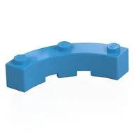 Brick Round Corner 4 x 4 Macaroni Wide with 3 Studs, Dark Azure