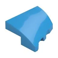 Brick Wedged, Curved 2 x 2 with Stud Notch Left, Dark Azure