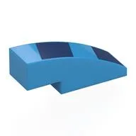 Brick Curved 3 x 1 No Studs with Dark Blue Shapes Print, Dark Azure