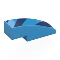 Brick Curved 3 x 1 No Studs with Dark Blue Shapes Print, Dark Azure