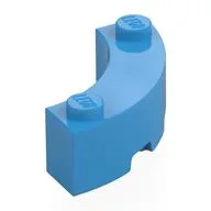 Brick Round Corner 3 x 3 Macaroni with 2 Studs, Dark Azure