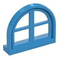 Window 4 x 3 Lattice with Rounded Top, Dark Azure