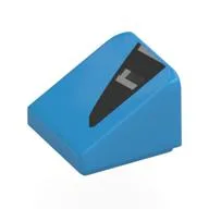 Brick Sloped 30° 1 x 1 x 2/3 with Black Air Vent Print, Dark Azure