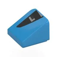 Brick Sloped 30° 1 x 1 x 2/3 with Black Air Vent Print, Dark Azure