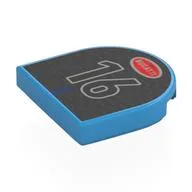 Tile Round 2 x 2 Half Circle with Black Grill, Red Bugatti Symbol, '16' Print, Dark Azure