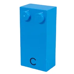 Braille Brick 2 x 4 with 2 Studs ⠉ and 'C' Print, Dark Azure