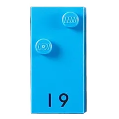 Braille Brick 2 x 4 with 2 Studs ⠊ and 'I 9' Print, Dark Azure