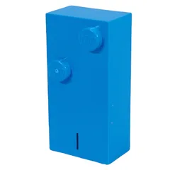 Braille Brick 2 x 4 with 2 Studs ⠊ and 'I' Print, Dark Azure