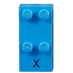 Braille Brick 2 x 4 with 4 Studs ⠭ and 'X' Print, Dark Azure