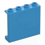 Panel 1 x 4 x 3 [Side Supports / Hollow Studs], Dark Azure
