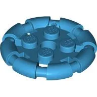 Plate Special 2 x 2 with Bar Frame Round, Dark Azure