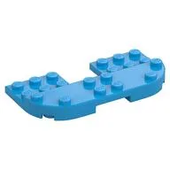 Plate Round Corners Double 4 x 8 with 2 x 2 Cutout and 2 x 8 Raised Studs, Reduces Nubs, Dark Azure