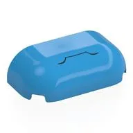 Brick Round, Curved Triple 2 x 4, No Studs with Black Squiggly Line (Mouth) Print, Dark Azure