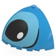 Brick Round Corner 5 x 5 x 3 1/3 Quarter Dome Top with Black and Medium Azure Eye Right Print, Dark Azure