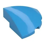 Brick Round Corner, Curved 3 x 3 x 1 Quarter Circle, Dark Azure
