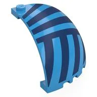 Panel 5 x 5 x 3 1/3 Corner, Curved Top with Dark Blue Shapes Print, Dark Azure
