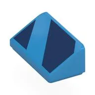 Brick Sloped 30° 1 x 2 x 2/3 with Dark Blue Shapes Print, Dark Azure
