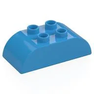 Duplo Brick 2 x 4 Curved Top, Dark Azure