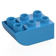 Duplo Brick 2 x 3 with Curved Bottom, Dark Azure