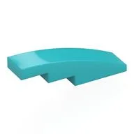 Brick Curved 4 x 1 No Studs [Stud Holder with Symmetric Ridges], Medium Azure