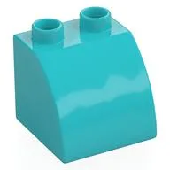 Duplo Brick 2 x 2 x 1 1/2 with Curved Top, Medium Azure