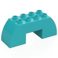 Duplo Brick 2 x 6 x 2 Curved with 2 x 2 Cutout on Bottom, Medium Azure