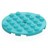 Plate Round 6 x 6 with Hole, Medium Azure