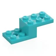 Bracket 5 x 2 x 1 1/3 with Holes, Pin Bottom, Medium Azure