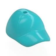 Hat / Cap Short Curved Bill with Seams and Hole on Top, Medium Azure